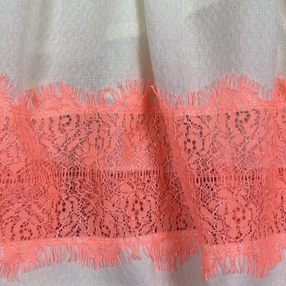 Free People 0 XS Ivory Neon Pink Dress Mini Short - Picture 4 of 6